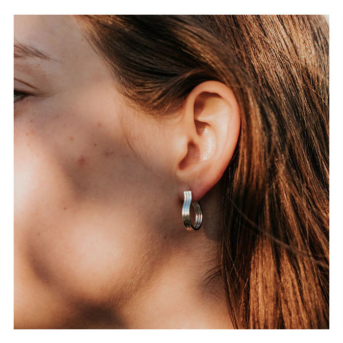 Boucles d'oreilles Petits Hoops Triolet Sarah Bijoux