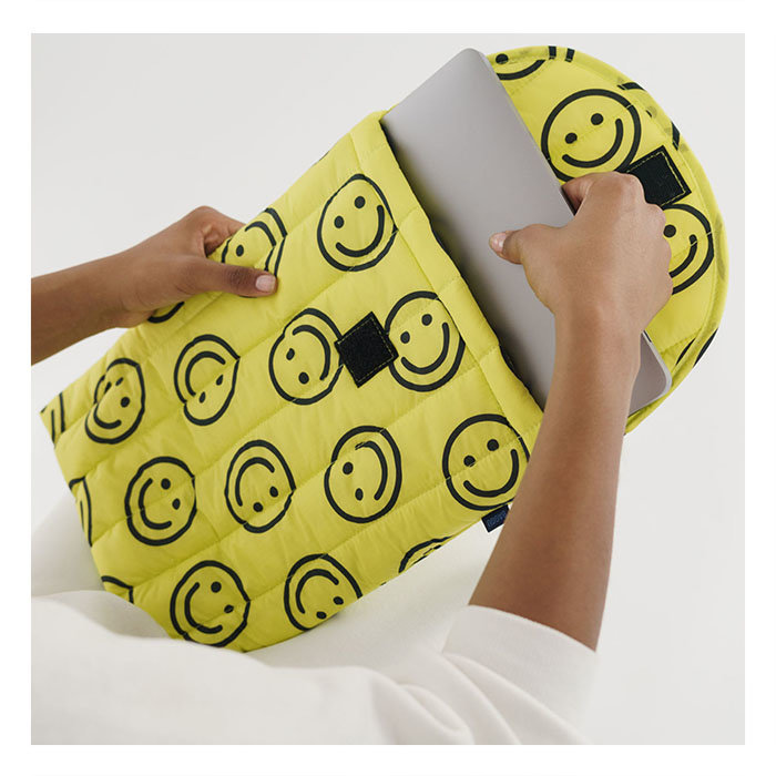 Baggu Pochettes Baggu Happy Yellow Puffy Laptop Sleeve 16"