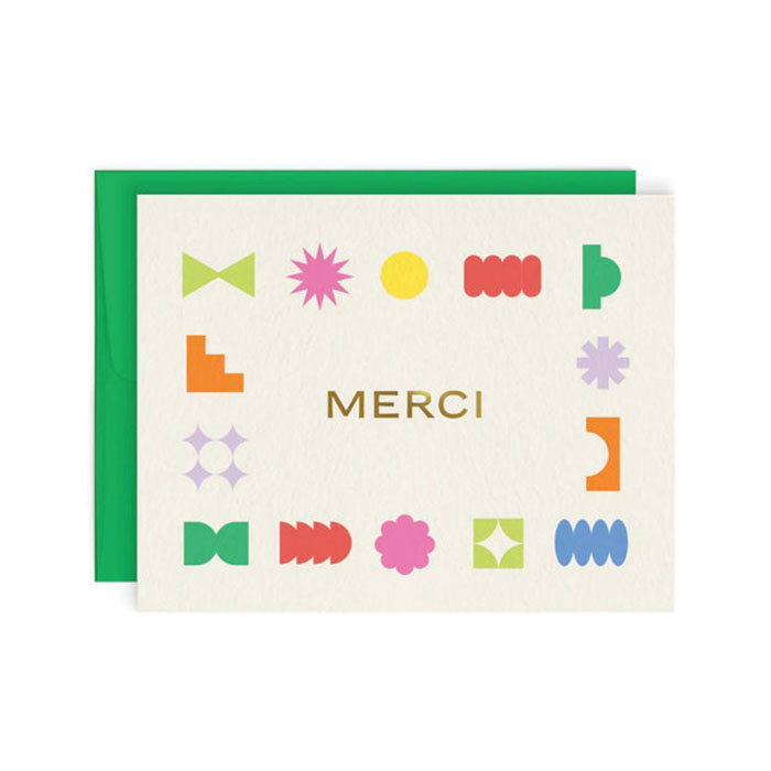 Paperole Geometric Thanks (Fr) Card