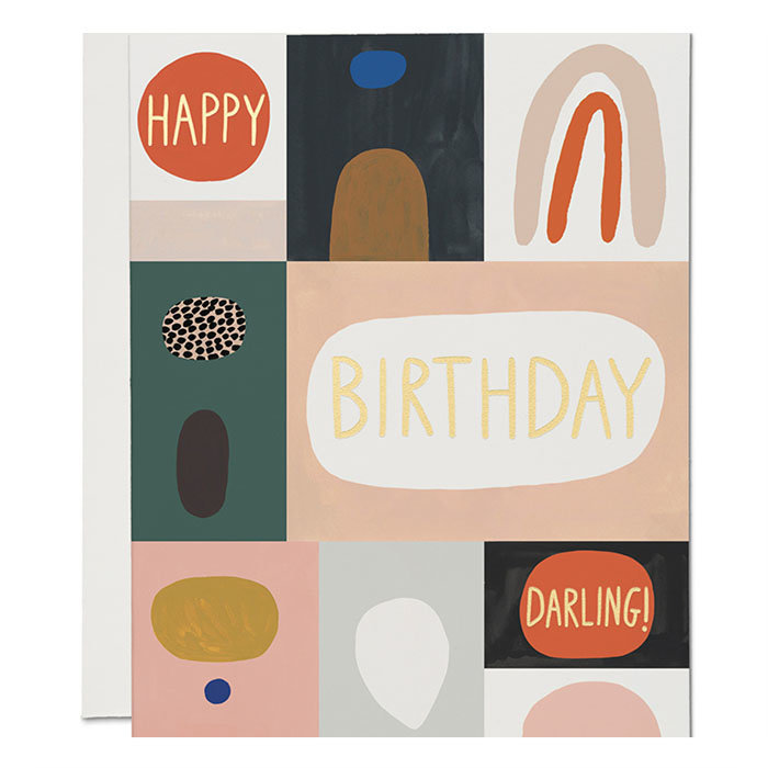 Red Cap Cards Color Block Birthday Card