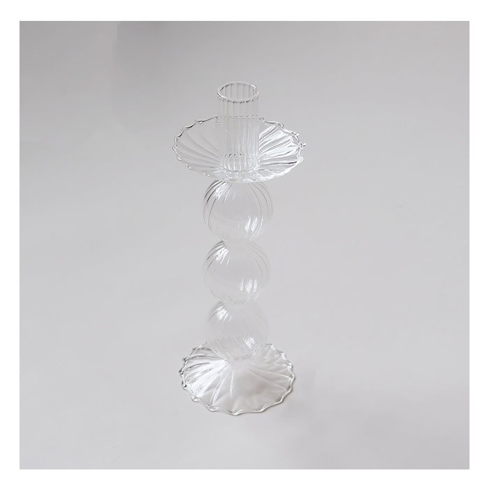 Clear Glass Candle Holder B FINAL SALE