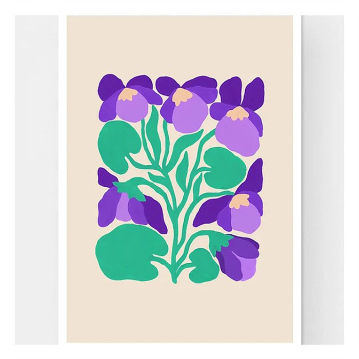 Liv Lee Blue Violets A4 12” x 8.25” Print
