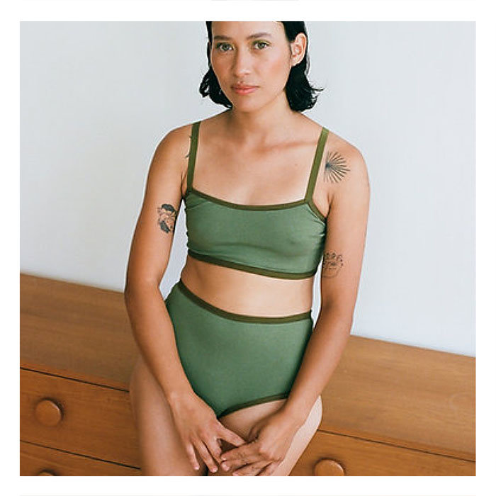 Cut Out Olive Green Bralette