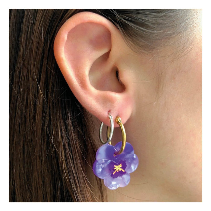 Boucles d'oreilles Pensées Mauves Coucou Suzette