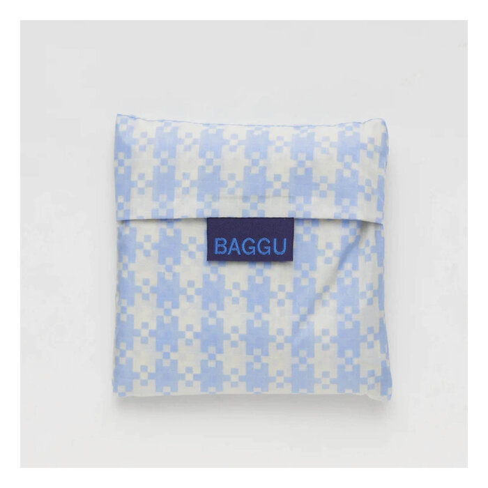 Baggu Blue Pixel Gingham Reusable Bag