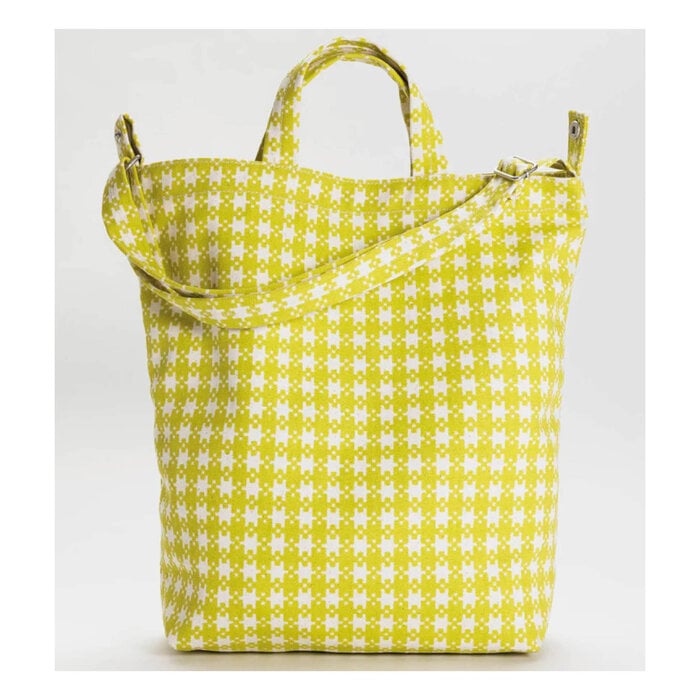 Baggu Chartreuse Pixel Gingham Duck Bag FINAL SALE