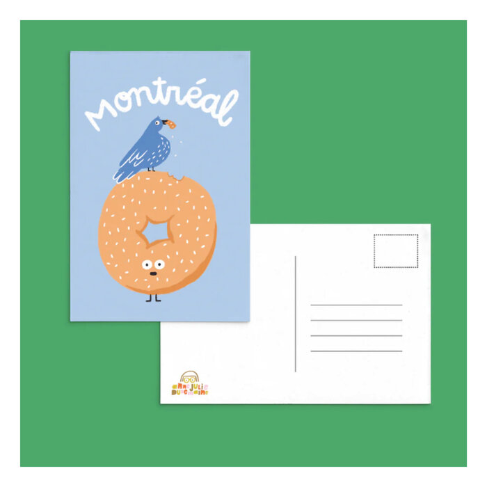 Carte Postale Montréal Bagel Anne-Julie Dudemaine