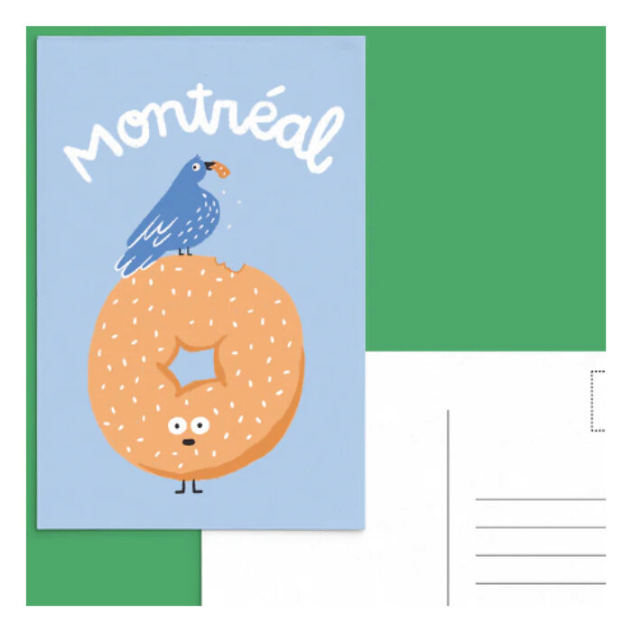 Anne-Julie Dudemaine Montréal Bagel Postcard