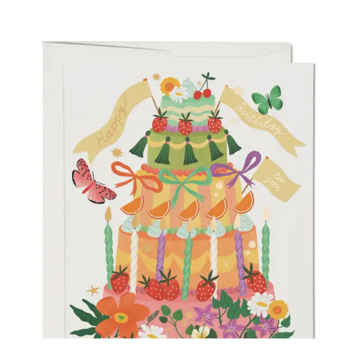 Red Cap Cards Whimsical Cake Card
