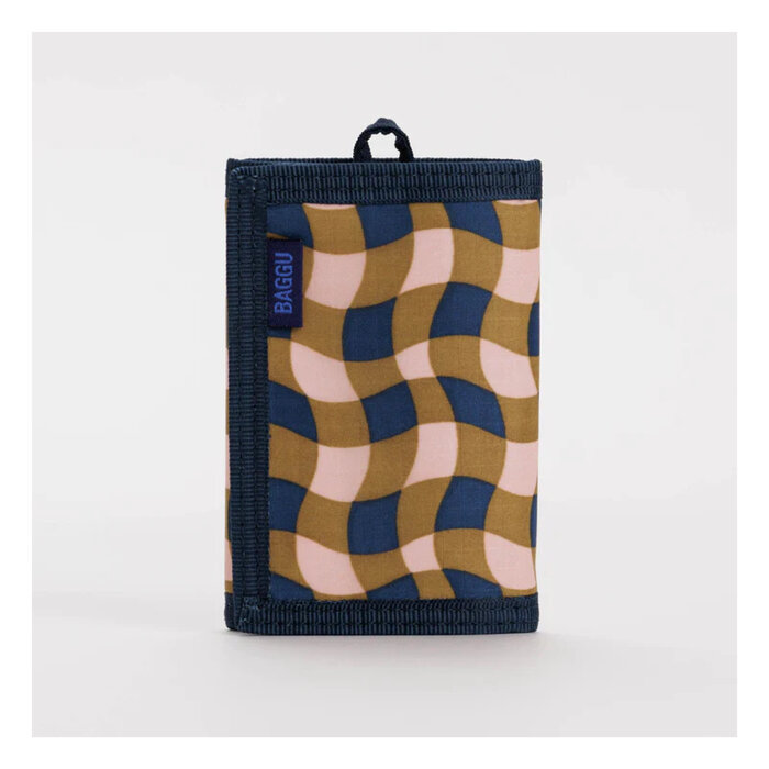 Baggu Wavy Gingham Peach Wallet