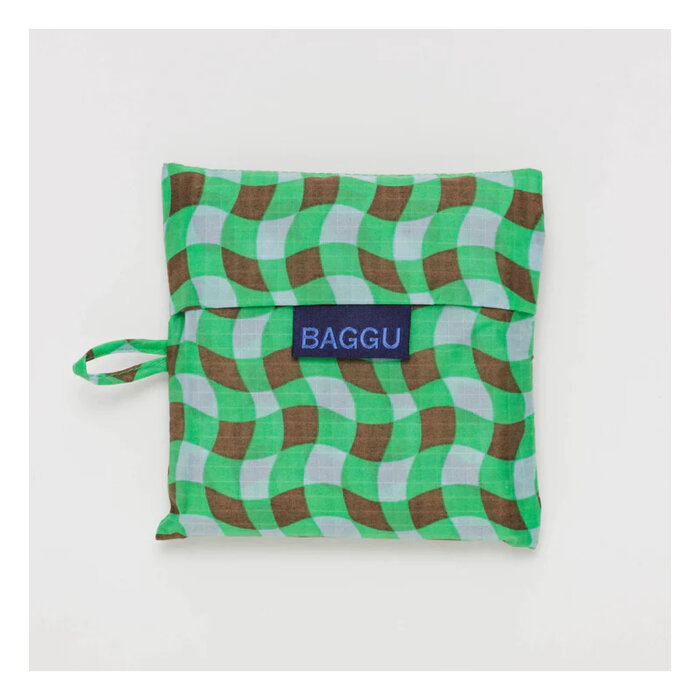 Baggu Sacs Réutilisables Baggu Wavy Gingham Green Standard Reusable Bag