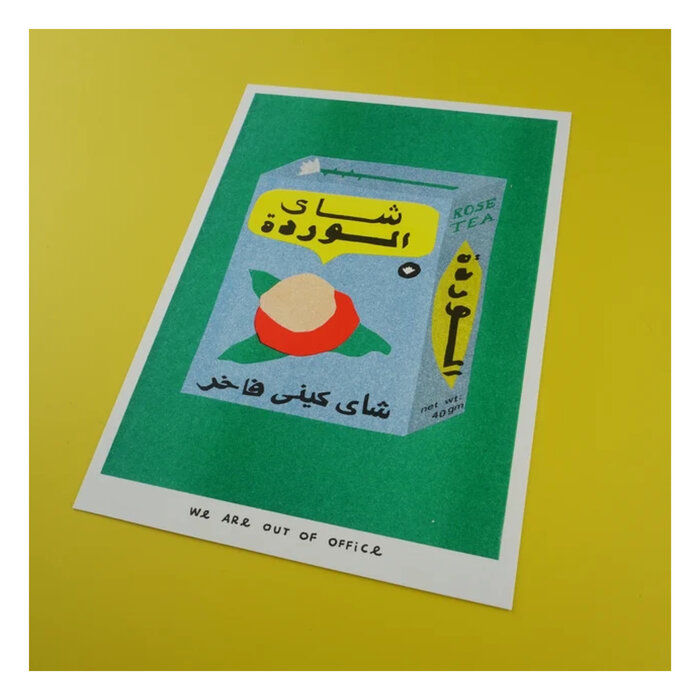 We Are Out of Office Rose Tea from Egypt 13 x 18 cm Riso Print