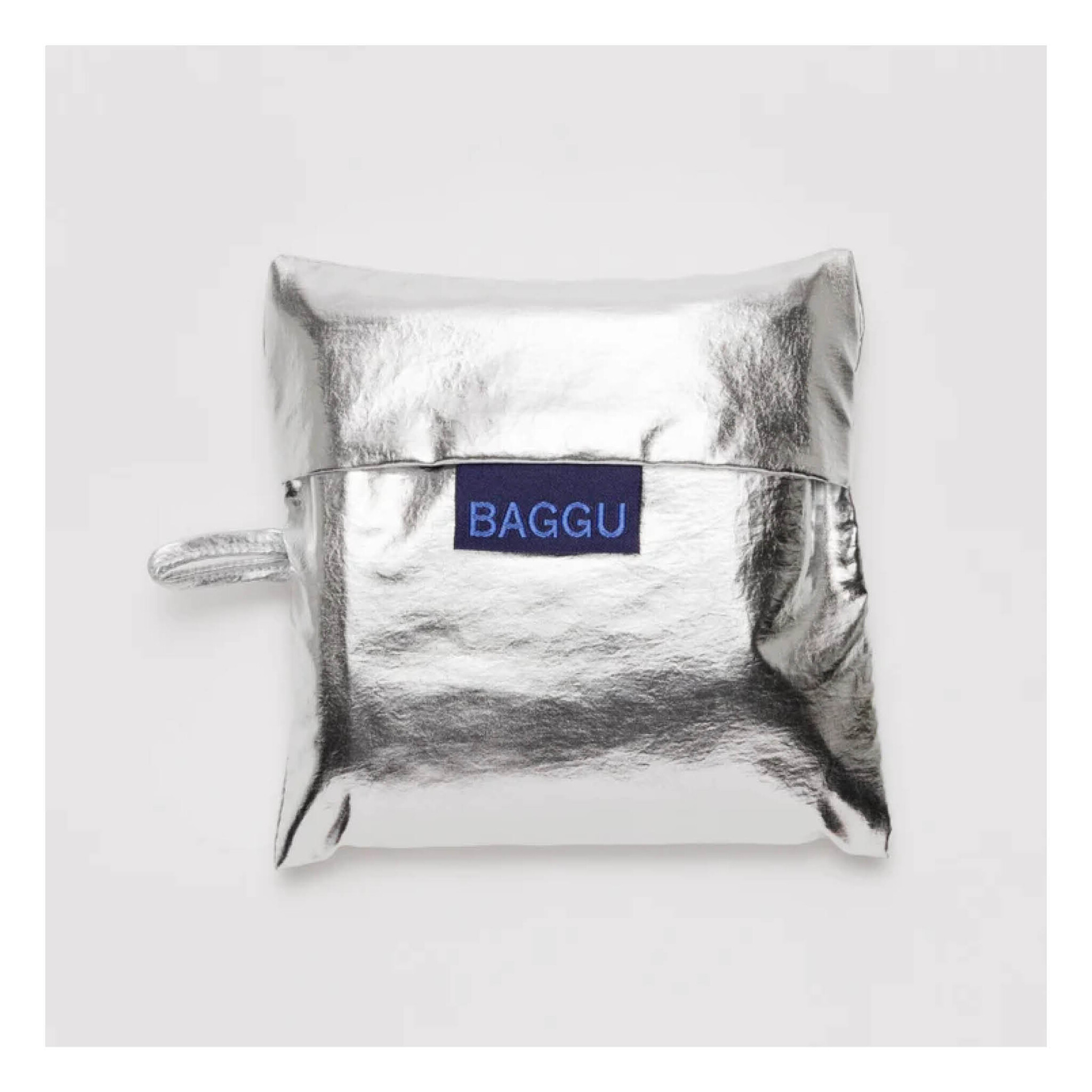 Baggu Metallic Silver Standard Reusable Bag Ex Voto