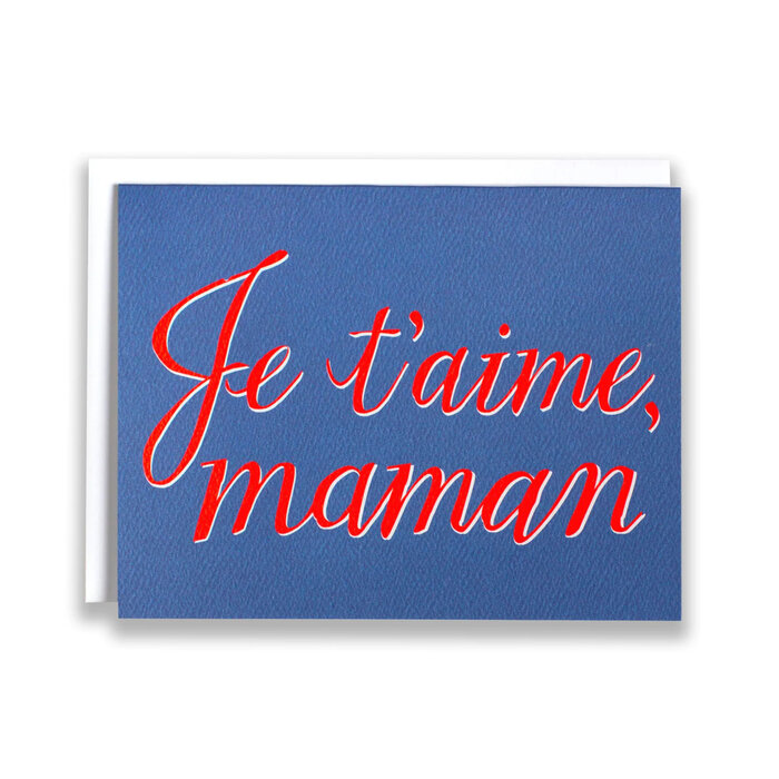 Carte de Souhaits Je t'aime Maman Banquet Atelier