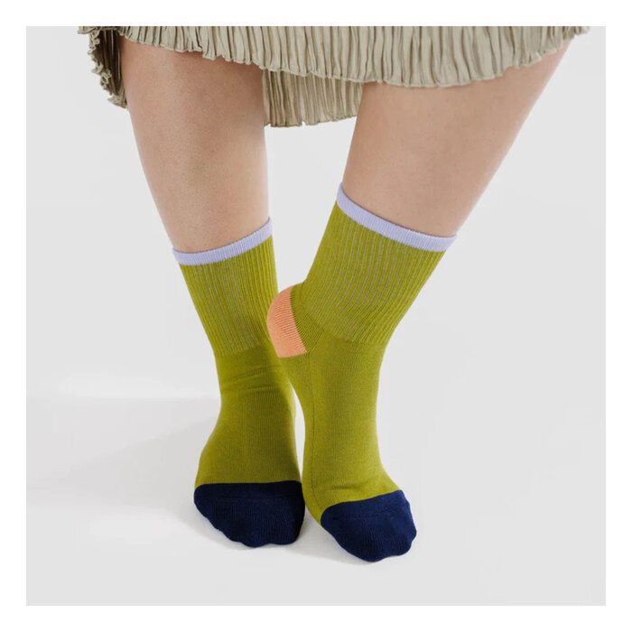 Baggu Lemongrass Mix Ribbed Socks