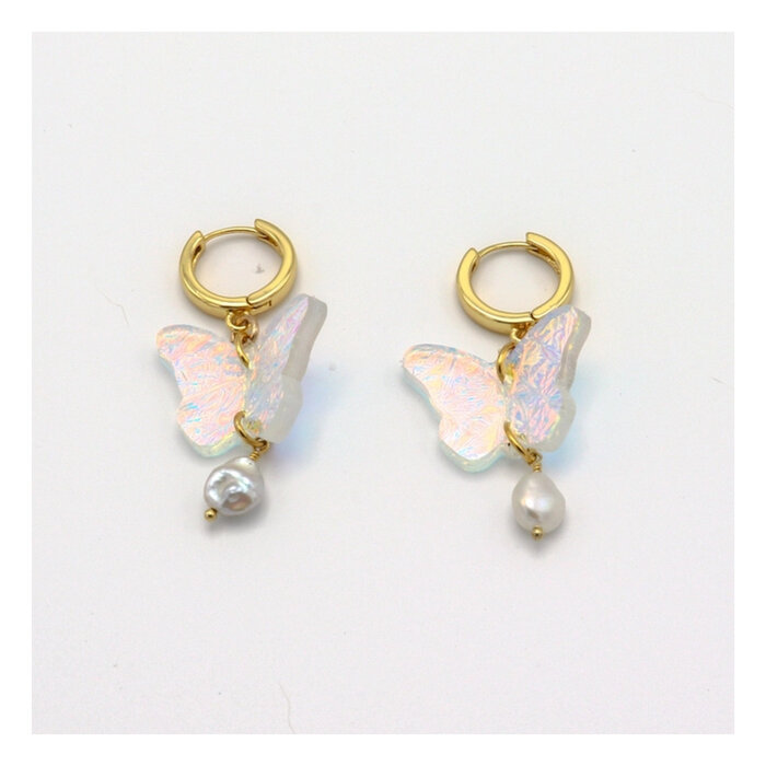 Dconstruct Pearl & Butterfly Earrings