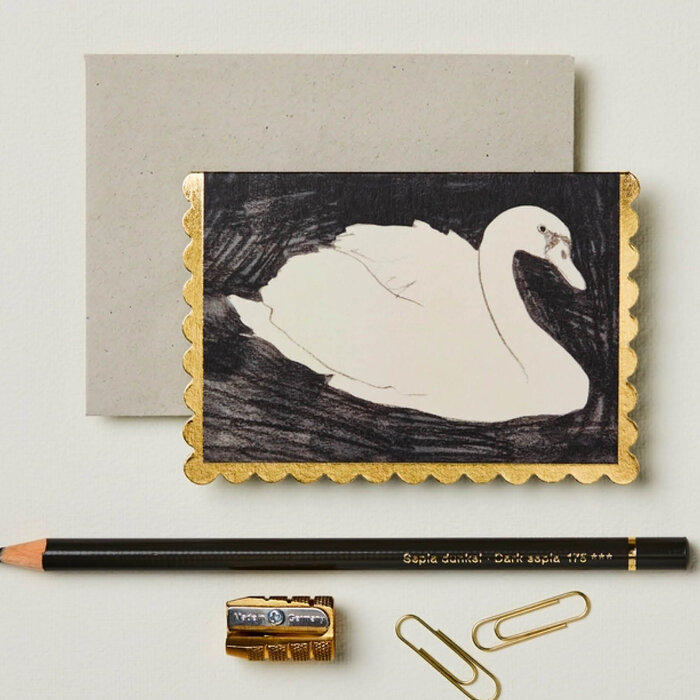 Wanderlust Paper co Wanderlust Paper co Mini Swan Card