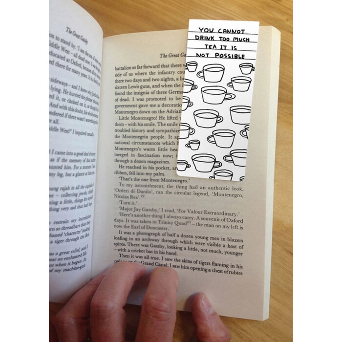 D. Shrigley Too Much Tea Magnetic Bookmark