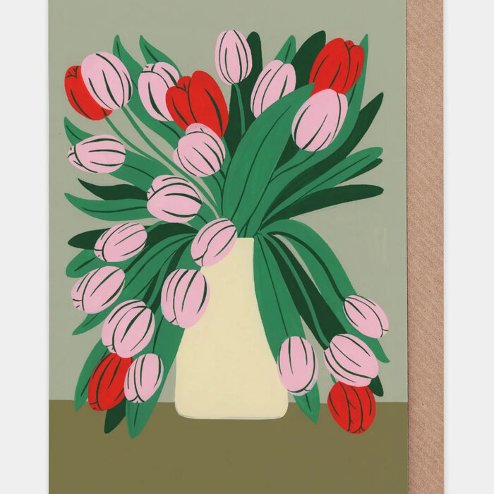 Evermade Pink Tulips Greeting Card