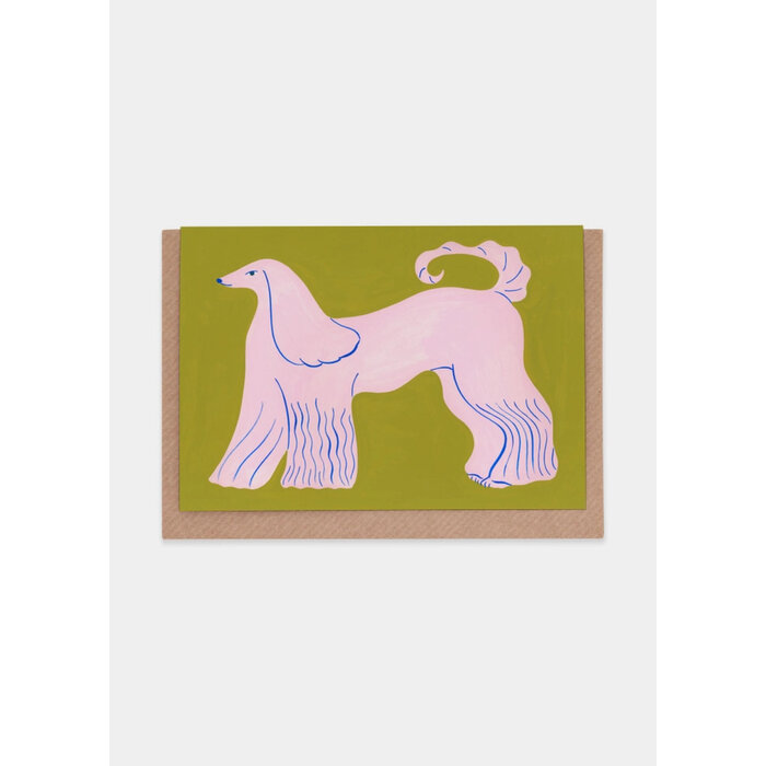 Evermade Pink Afghan Hound Greeting Card