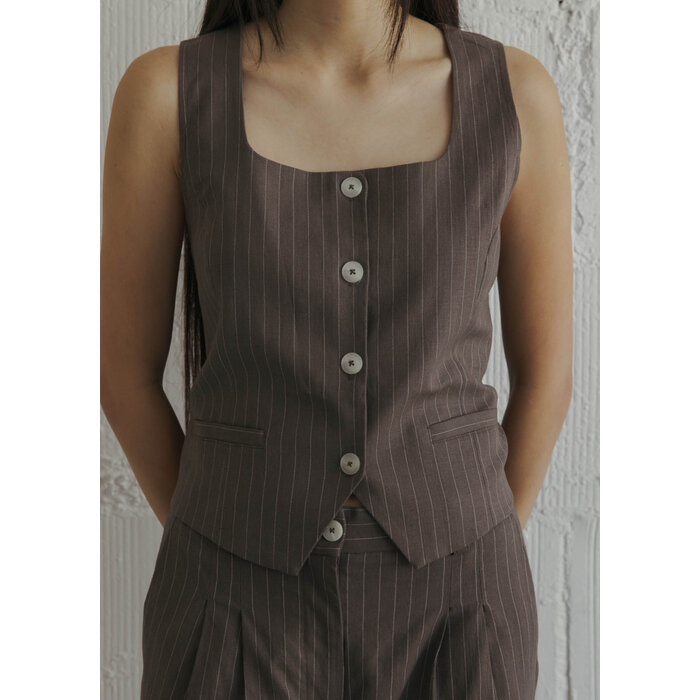 All Row Taupe Frances Vest