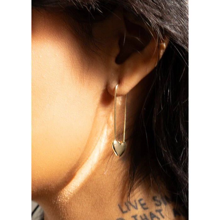 Peter & June Lita 18K Gold Safety Pin Earrings