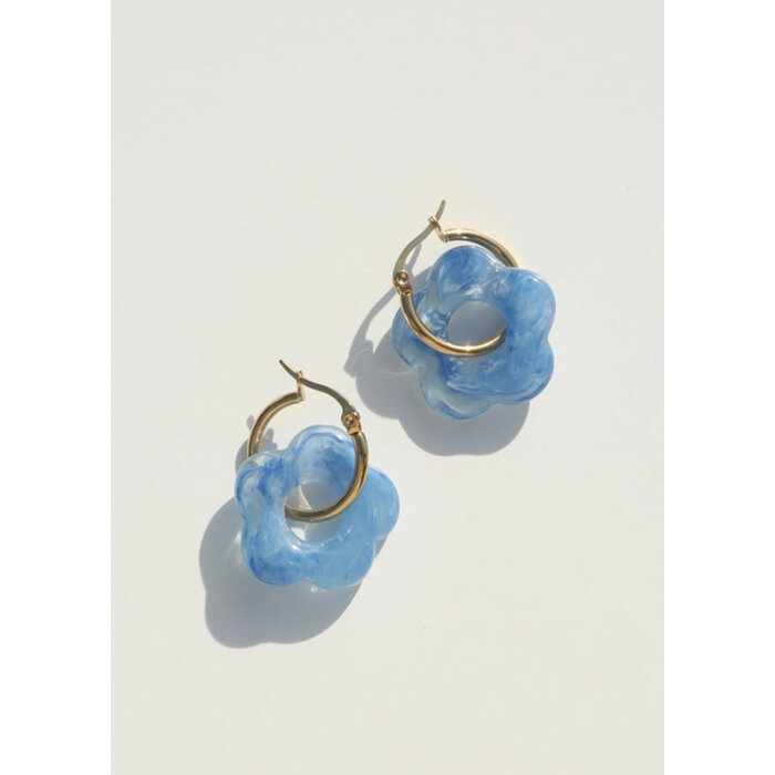 Maker Megan Flower Hoop Earrings (3 Colors Available)