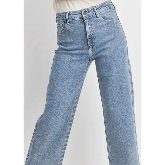 Jeans Taille Haute Droit Bleu Clair JBD