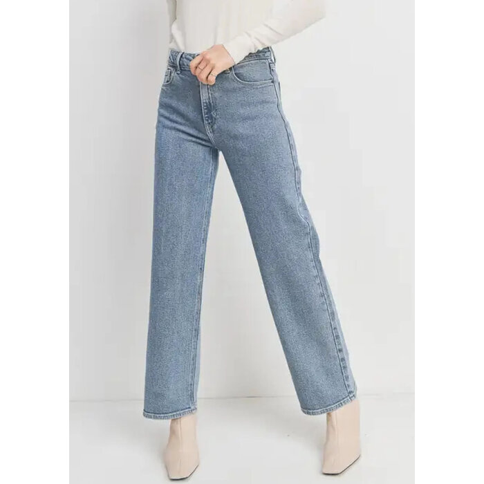 Jeans Taille Haute Droit Bleu Clair JBD
