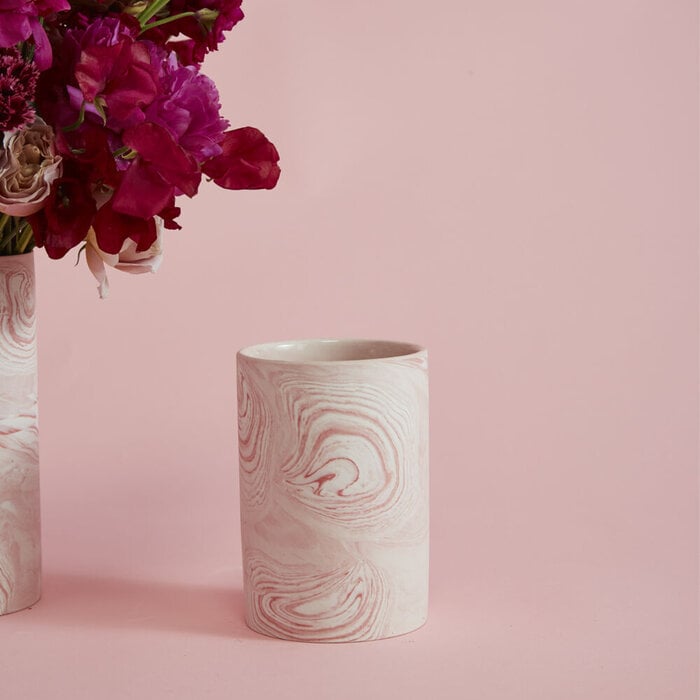 Pink Marbled 4 x 5.75 Vase