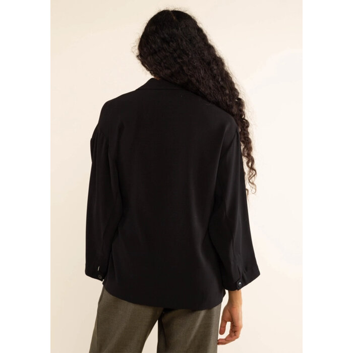 NLT Payson Black Wrap Blouse