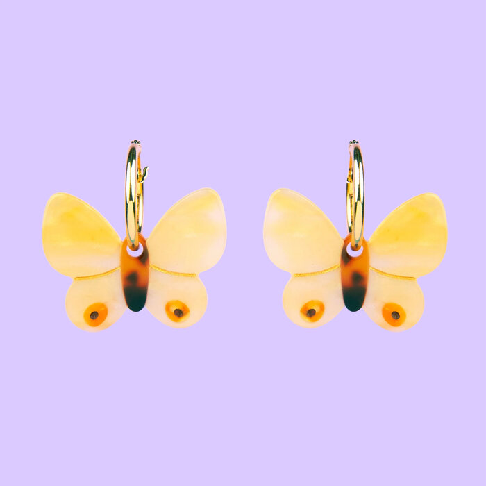 Coucou Suzette Boucles d'oreilles Papillon Jaune Coucou Suzette