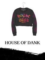 House of Dank H.O.D. x Tie High Black Stacked Arch Long Sleeve Crop Tee