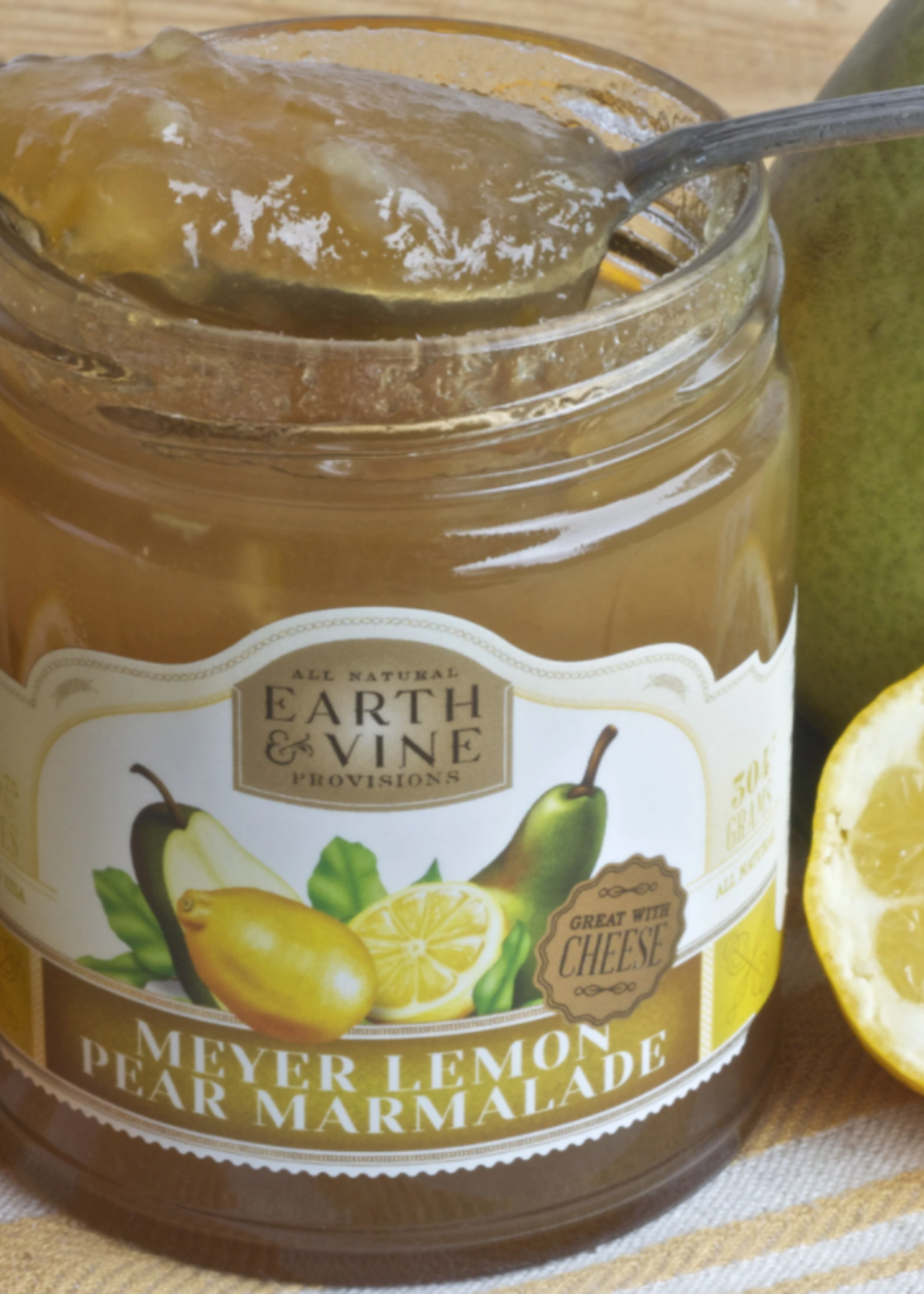 Earth & Vine Provisions, Inc. 10oz MEYER LEMON PEAR MARMALADE