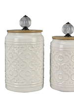 YOUNG'S Ceramic Crystal Top 4 piece Canister Set
