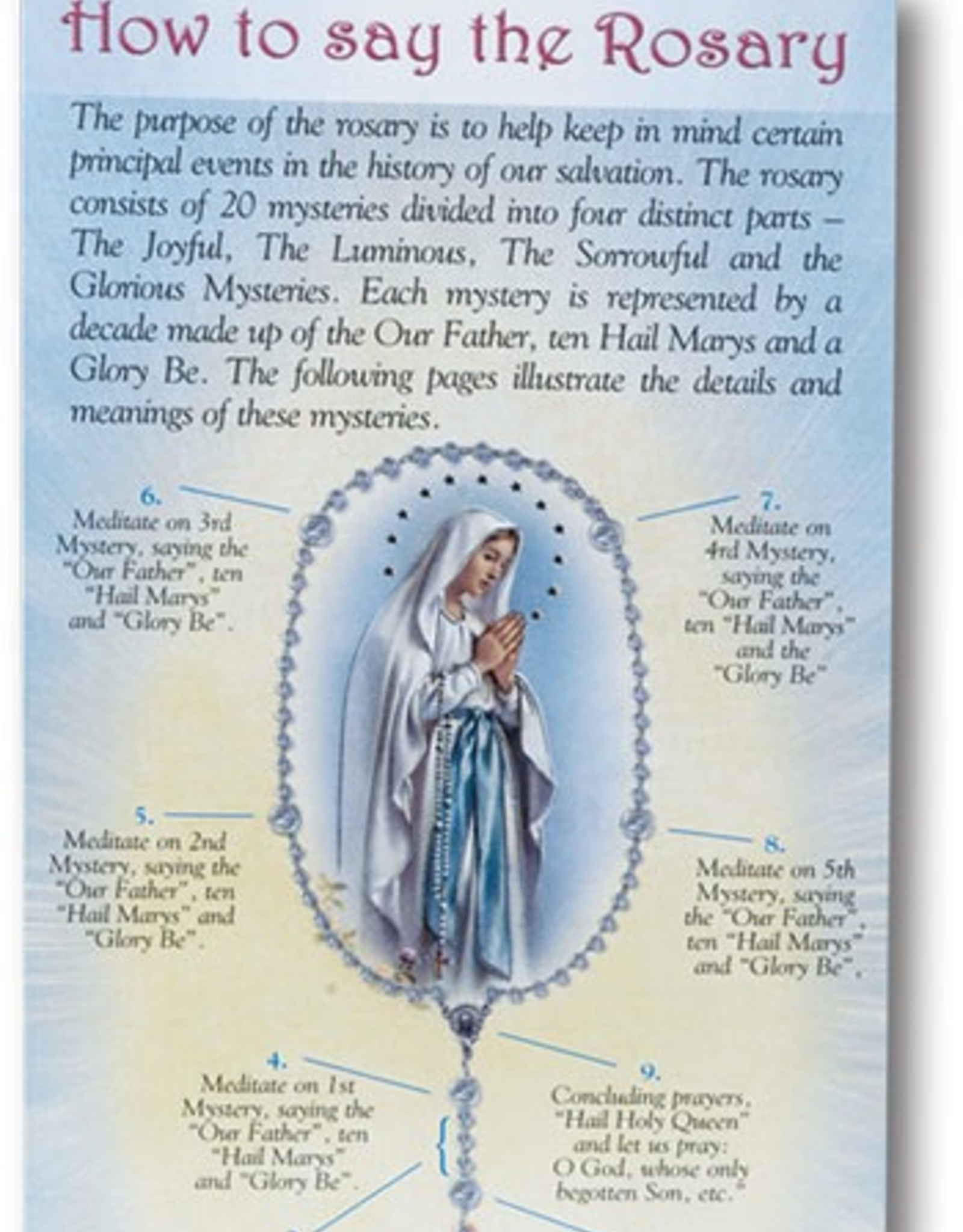 WJ Hirten How to Pray the Rosary Folding Pamphlet