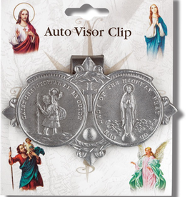 WJ Hirten Auto Visor Clip - St. Christopher, Our Lady of the Highway