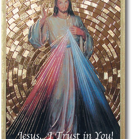 WJ Hirten Divine Mercy Gold Foil Mosaic Plaque 4x6" (icon)