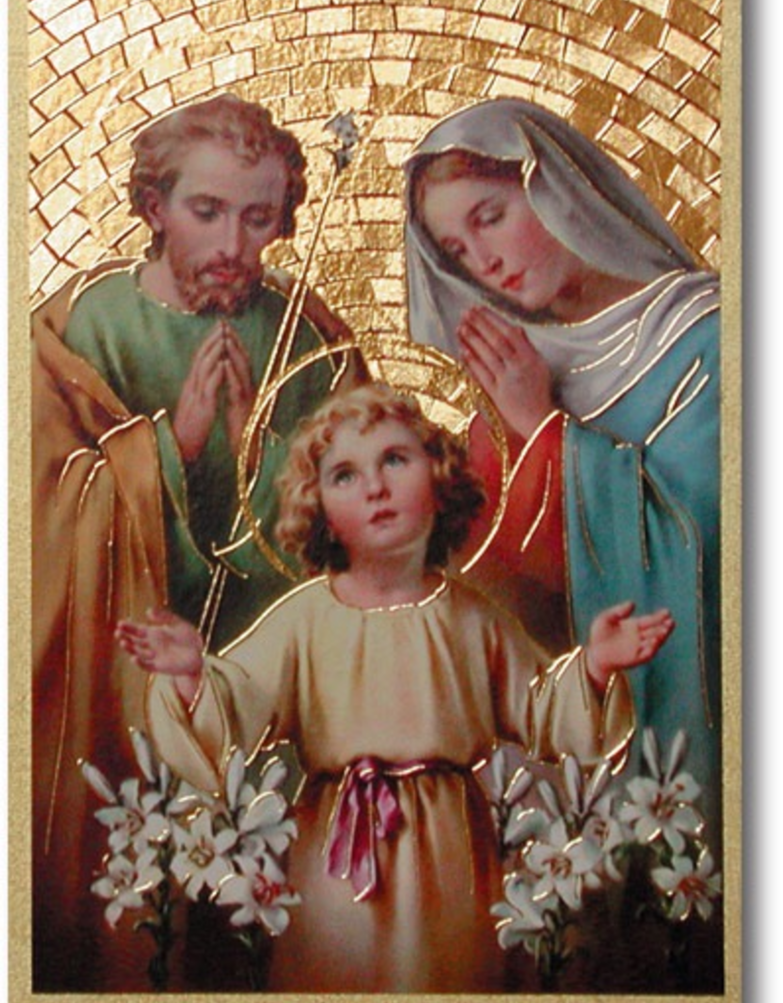 WJ Hirten Holy Family Gold Foil Mosaic Plaque 4x6" (icon)