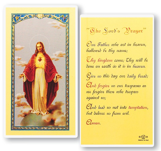 The Lord’s Prayer Holy Cards - Credo: Catholic Books, Goods & More