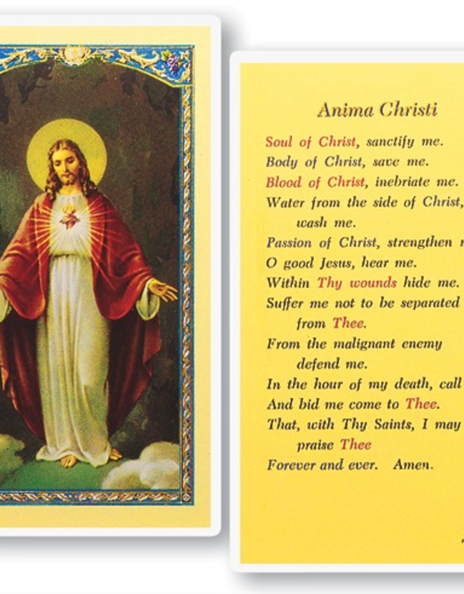 WJ Hirten Anima Christi Holy Cards