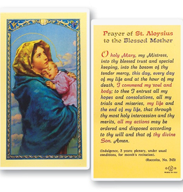 WJ Hirten Prayer of St. Aloysius to the Blessed Mother ( Madonna of the Streets) Holy Cards