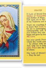 WJ Hirten Our Lady of Mental Peace Prayer - Mother of Tranquility Holy Cards (25/pk)