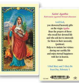 WJ Hirten St. Agatha (Patroness against breast diseases) Holy Cards
