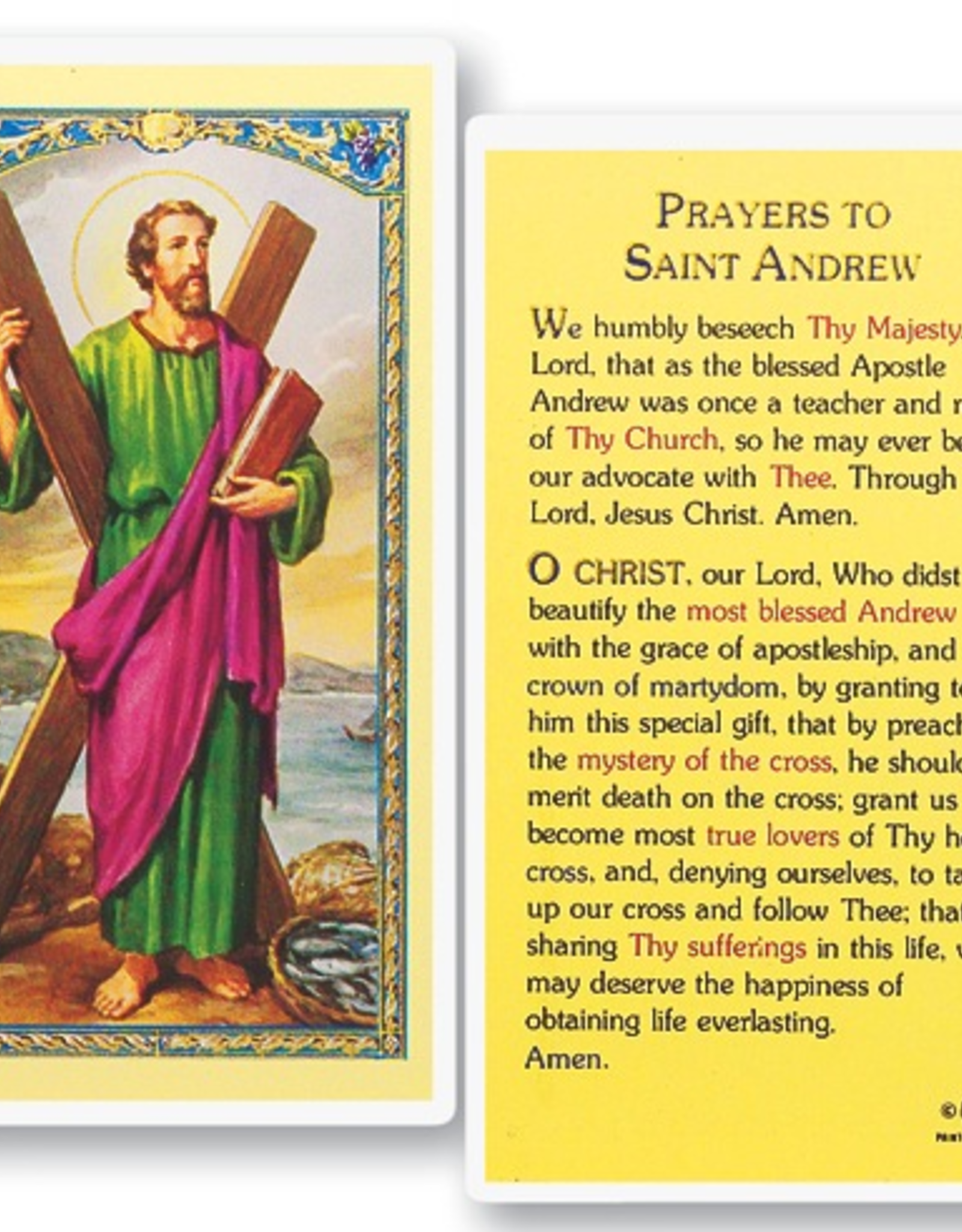 WJ Hirten St. Andrew Holy Cards (25/pk)