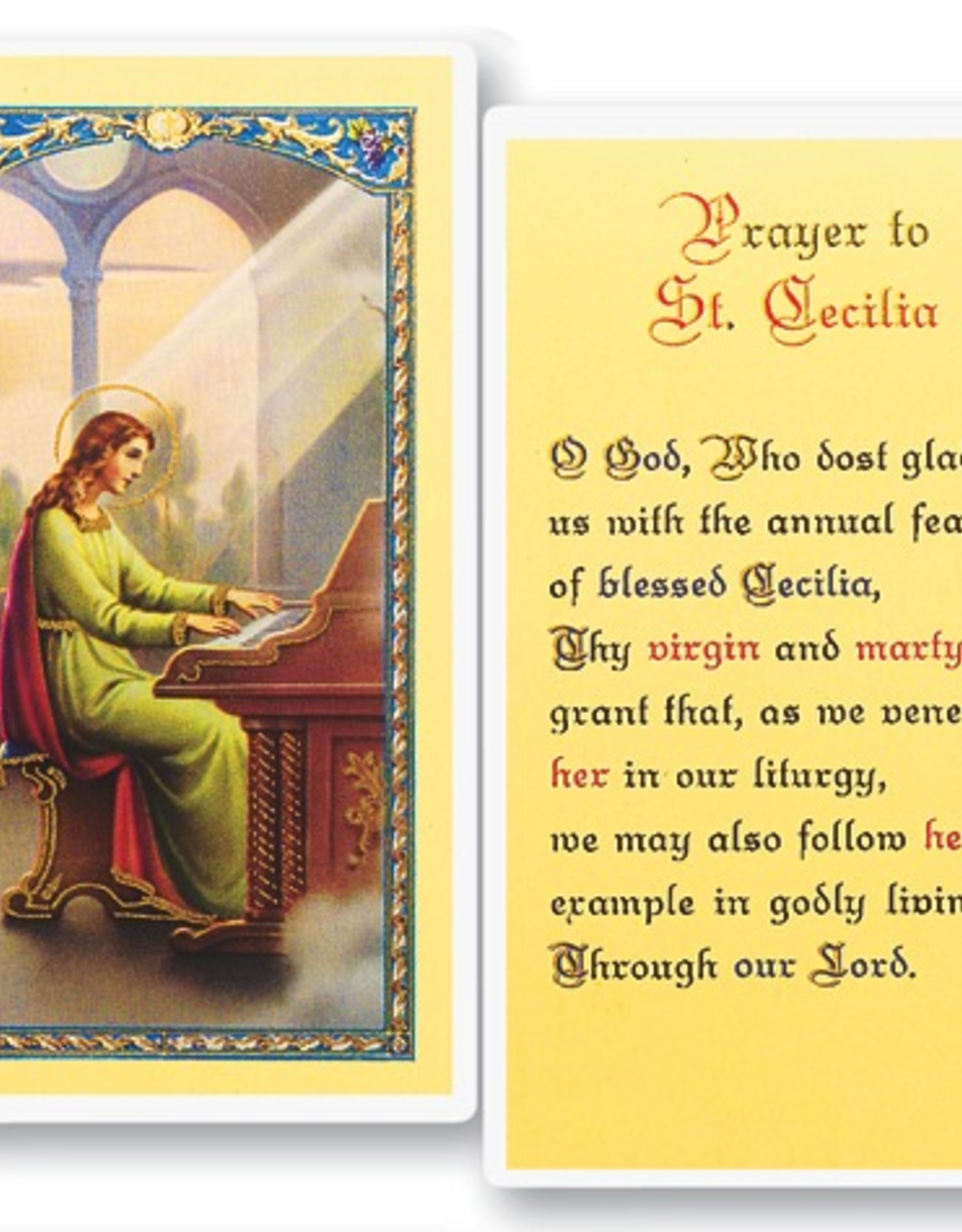 WJ Hirten St. Cecilia Holy Cards (25/pk)