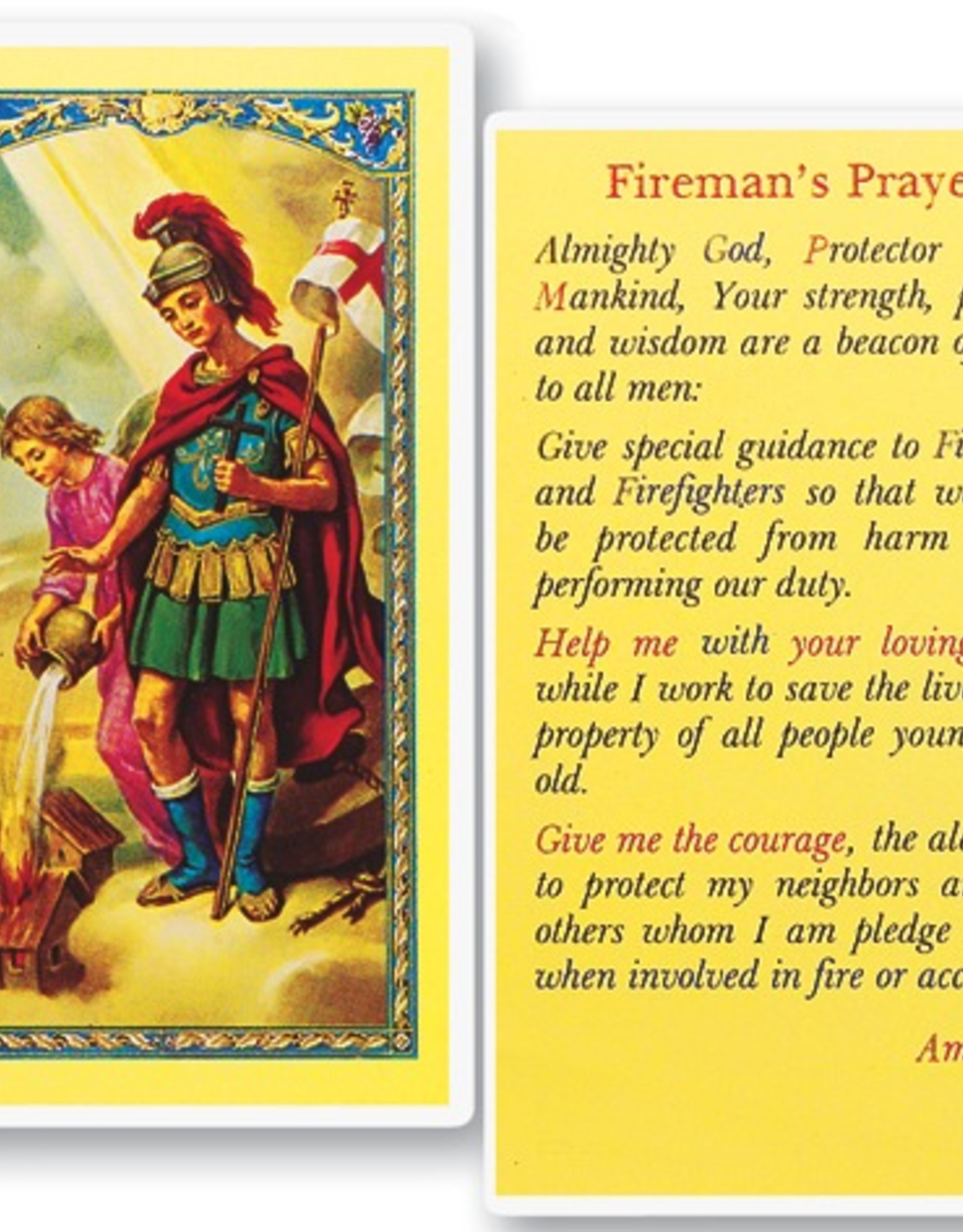 WJ Hirten St. Florian (Firefighter's Prayer) Holy Cards