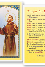 WJ Hirten St. Francis of Assisi (Prayer for Peace) Holy Cards (25/pk)