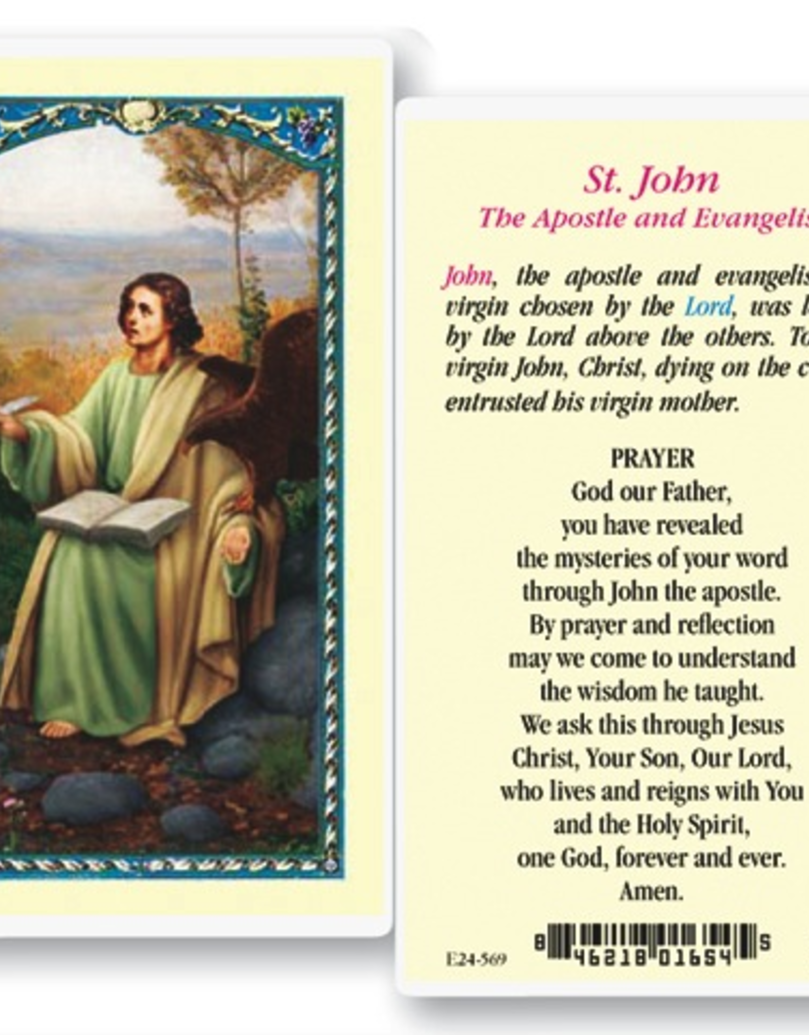 WJ Hirten St. John the Evangelist Holy Cards (25/pk)