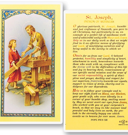 WJ Hirten St. Joseph The Worker - Patron of Workers Holy Cards